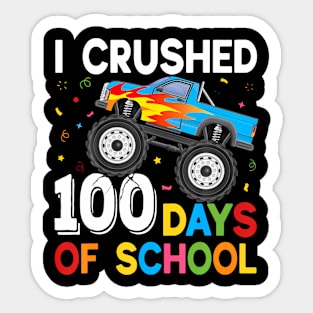 100 Days of School Monster Truck 100th Day of School Boys Sticker